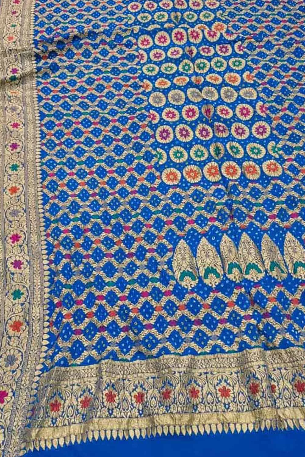 Blue Banarasi Bandhani Meenakari Pure Georgette Dupatta