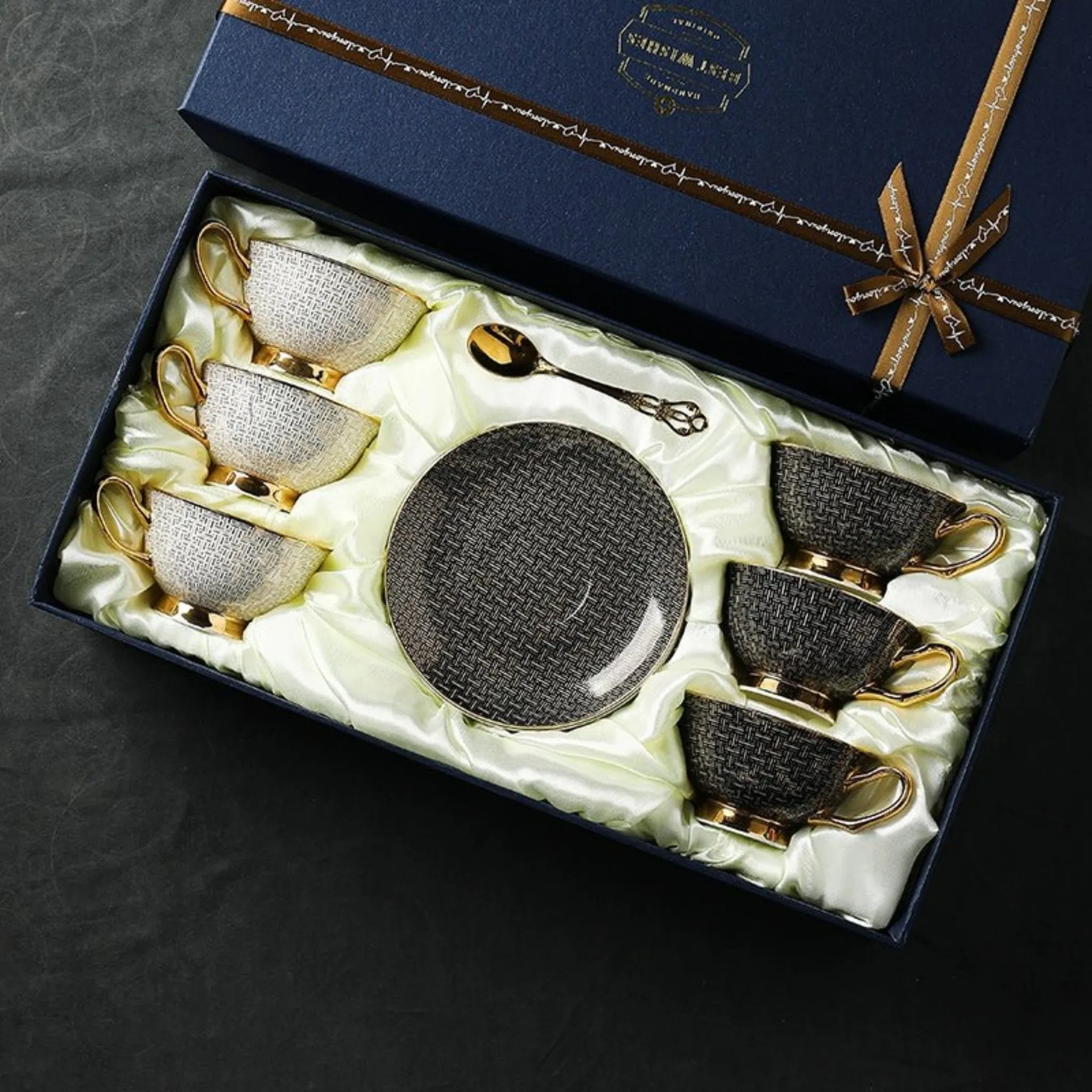 Exquisite European Bone China Coffee and Tea Cup Gift Set
