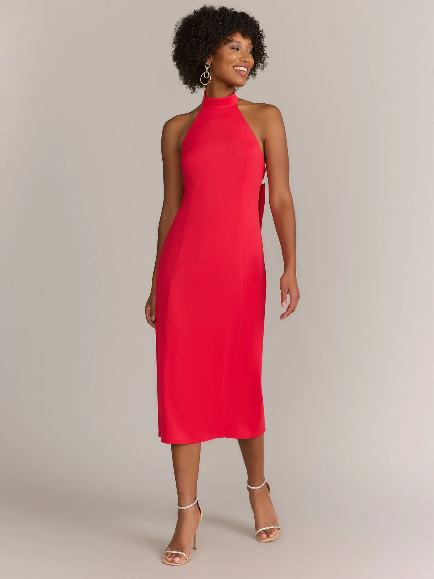 Lena Halter Neck Scuba Bow Dress - Brands We Love