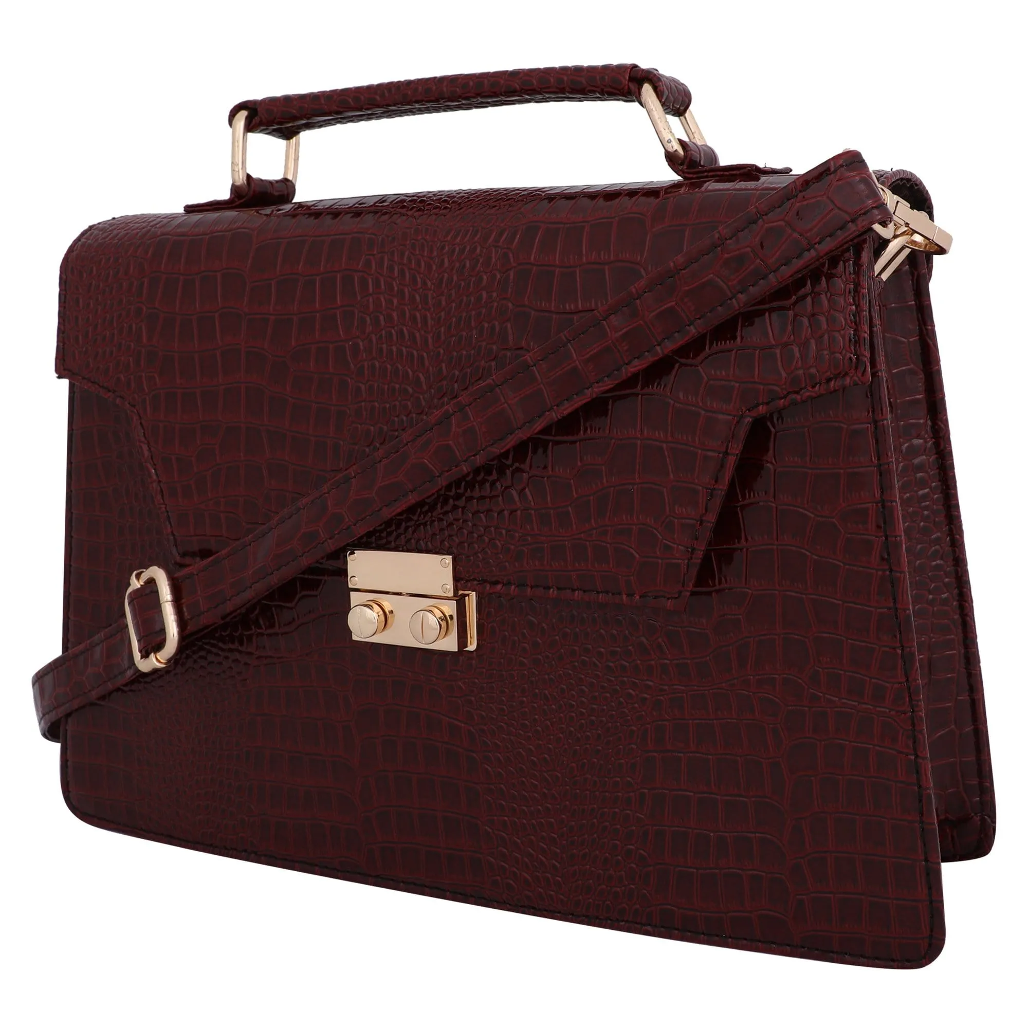 Vegan Croco Leather Satchel Hand Bag